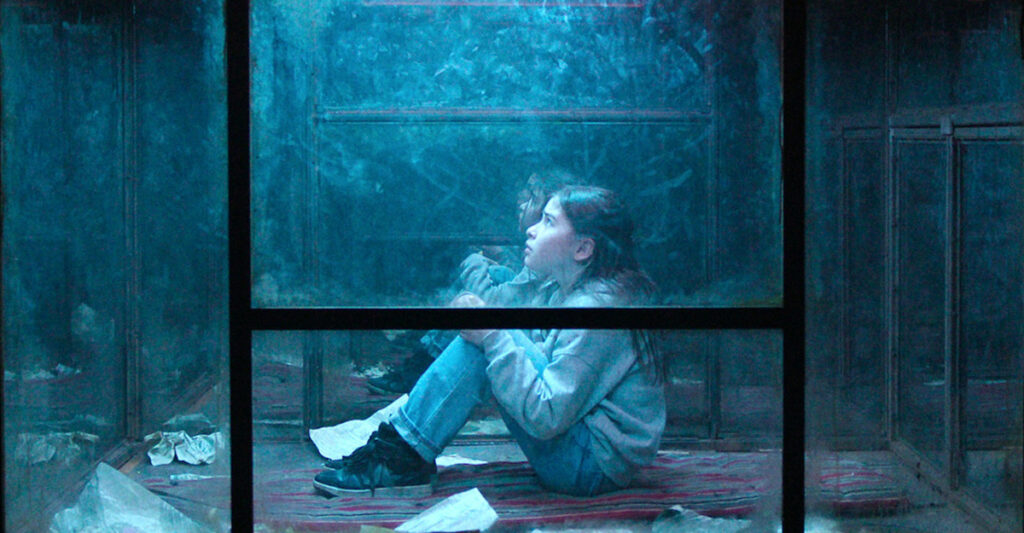 Lelja Ness as a trapped little girl in The Glass Dome