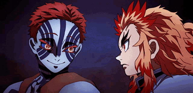 Akaza and Rengoku face off in Demon Slayer: Mugen Train