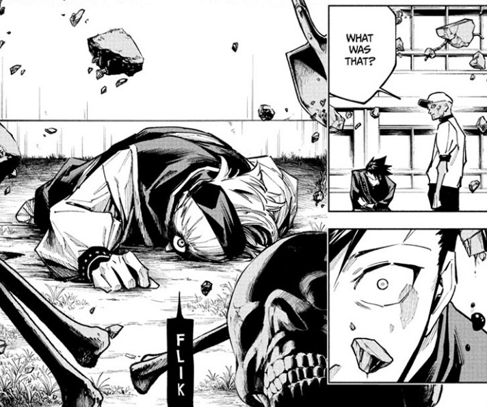 Maru on the ground, third eye open in JJK Modulo Chapter 5