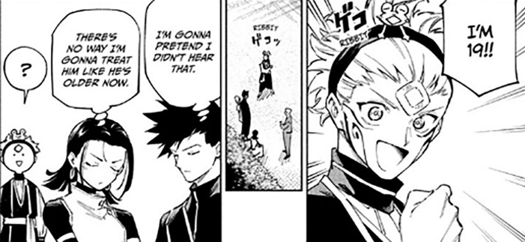 Maru revealing his age to Yuka and Tsurugi in JJK Modulo Chapter 4