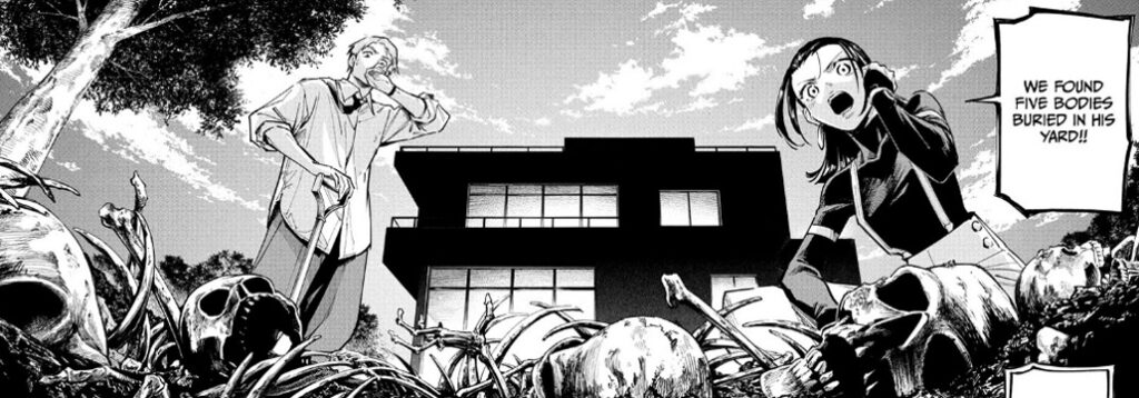 Mino and Yuka digging up bodies in JJK Modulo Ch. 4