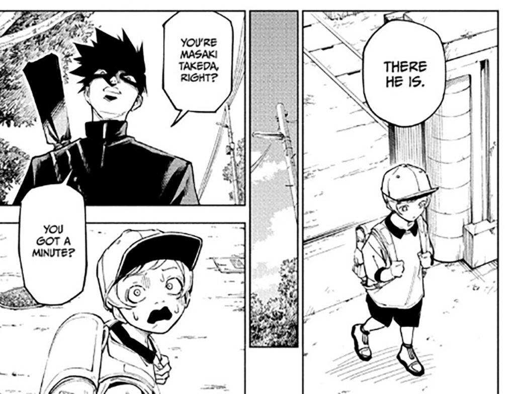 Tsurugi approaches Masaki after school in JJK Modulo Chapter 4.