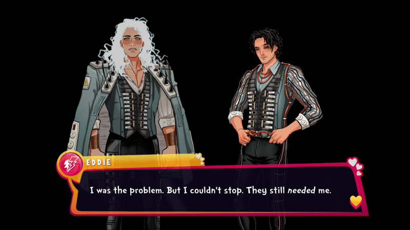 Volt and Eddie side-by-side in Sassy Chap's Date Everything!