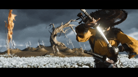 Atsu drawing her katana in Ghost of Yotei