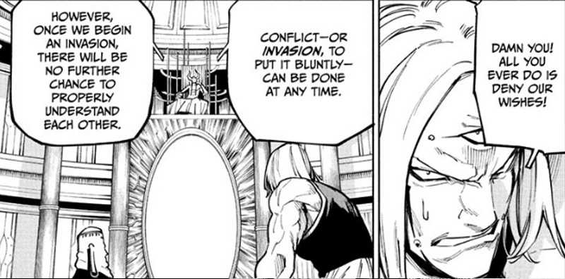 Dabura explaining the importance of understanding each other in Jujutsu Kaisen Modulo 10