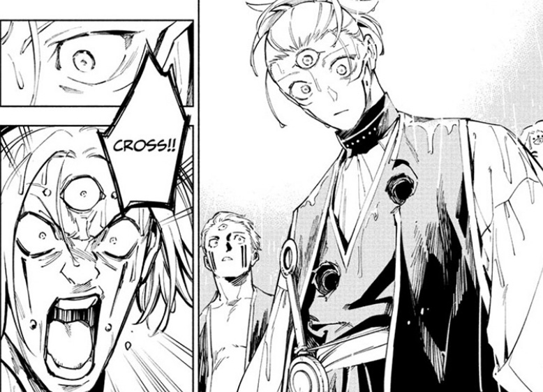 Osuki screaming as Cross is shot in Jujutsu Kaisen Modulo Chapter 12