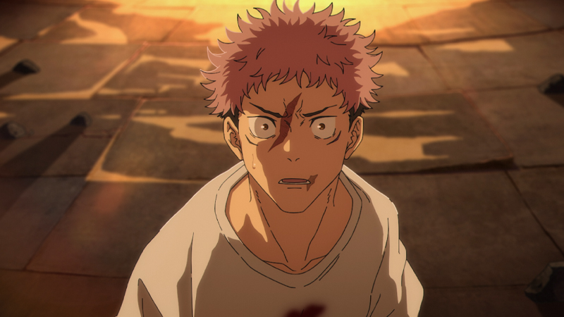 Yuji Itadori looking stunned in Jujutsu Kaisen Season 3