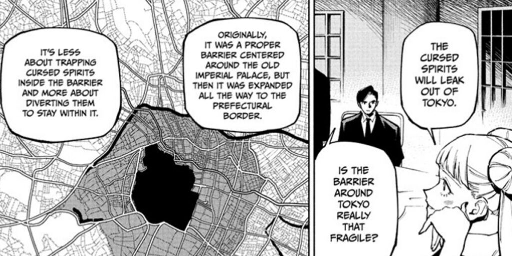 Sorcerers discuss the stability of the Inhuman Makyo in Jujutsu Kaisen Modulo