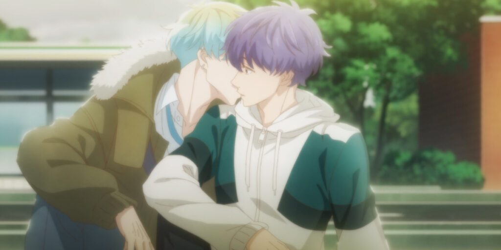 Airu kissing Kizuki in Anyway, I'm Falling In Love With You S2E2