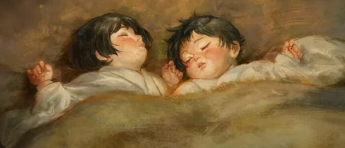 Babies Maki and Mai Zen'in in the Jujutsu Kaisen Season 3 opening