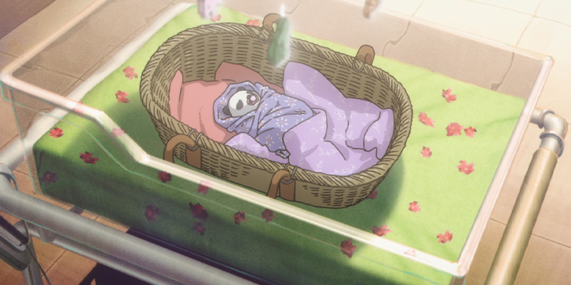 Baby Panda swaddled in a little basket in Jujutsu Kaisen Episode 52
