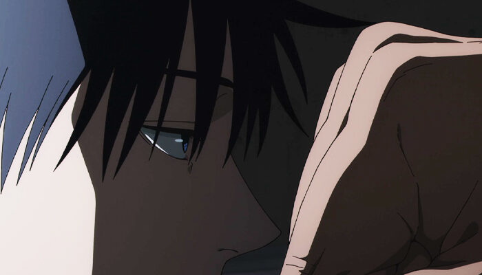 The flying fist stopping short of Megumi's face in Jujutsu Kaisen Episode 52