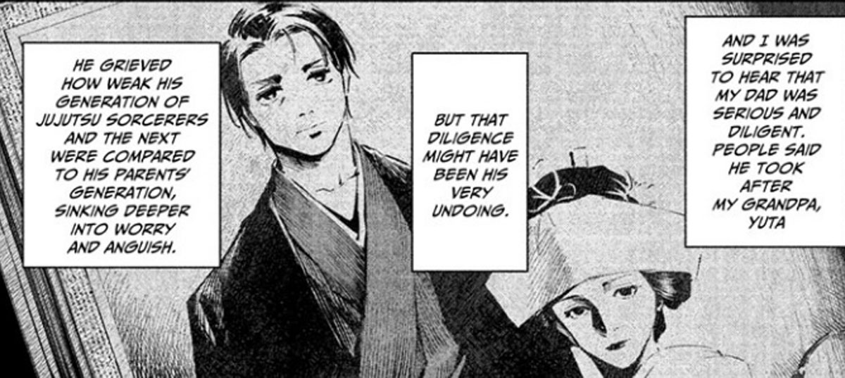 Yuka and Tsurugi Okkotsu's father and mother in Jujtusu Kaisen Modulo Chapter 17