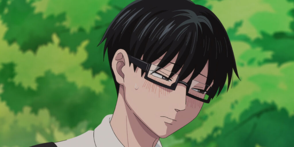 Yusuke Tani blushing during his confession in You and I Are Polar Opposites anime