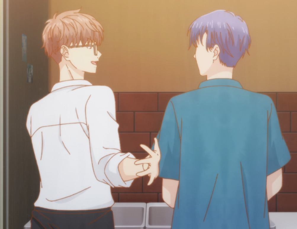 Shugo and Kizuki doing dishes in Anyway I'm Falling In Love With You