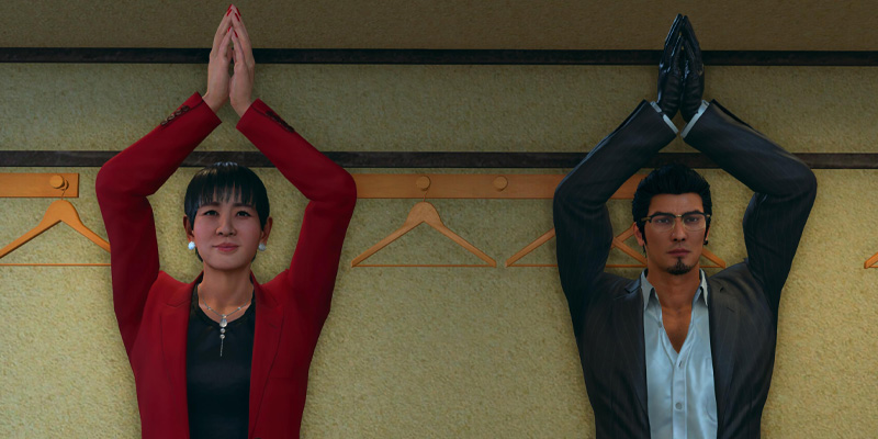 Akko-san and Kiryu in Yakuza Kiwami 3