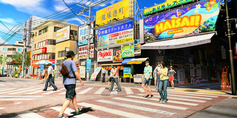 Downtown Ryukyu in Yakuza Kiwami 3